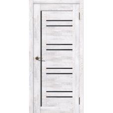 Дверь межкомнатная Дубрава Сибирь Рада НОВ ВЕРТИКАЛЬ Ель альпийская, стекло черное